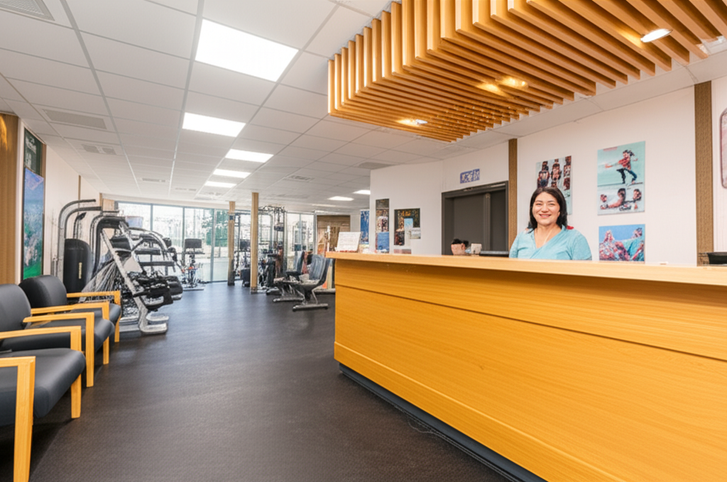 Modern gym interior view 6